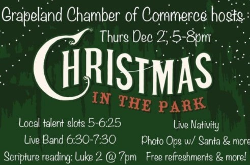 Grapeland Chamber Hosts Christmas in the Park